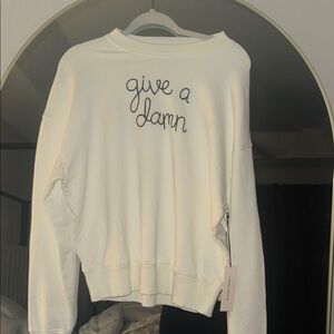 White 'Give a Damn' Sweatshirt